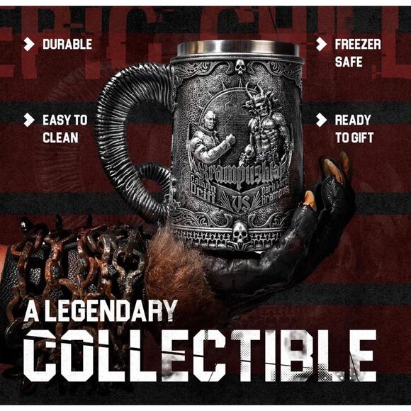 Krampus Dark Lord of Winter Stainless Steel Beer Stein Mug 17oz Christmas Demon - Picture 7 of 7